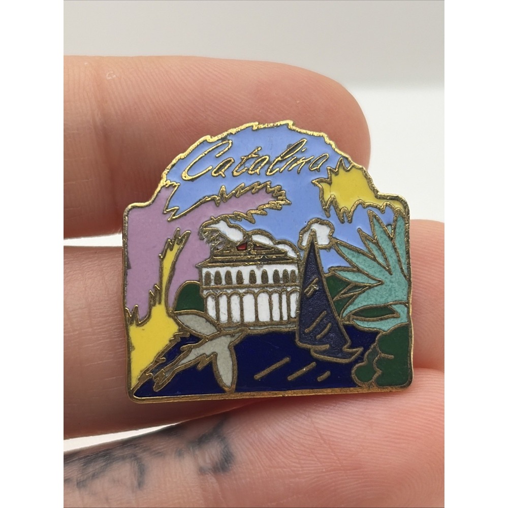 Catalina Island California Sailboat Bird Water Lapel Hat Pin